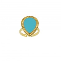 Δαχτυλίδι με σταγόνα σε γαλάζιο χρώμα