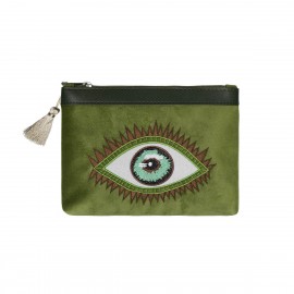 Τσαντάκι με σχέδιο μάτι σε πράσινο χρώμα
