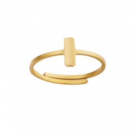 Δαχτυλίδι από ανοξείδωτο ατσάλι με γεωμετρικό σχήμα σε χρυσό