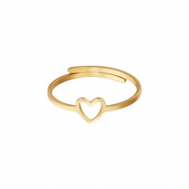 Γυναικείο ανοιγόμενο δαχτυλίδι ατσάλι με μοτίφ καρδούλα