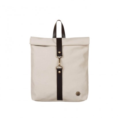 Τσάντα πλάτης mini rolltop σε off white χρώμα