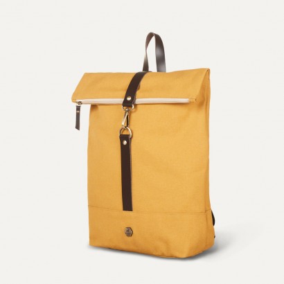 Τσάντα πλάτης rolltop σε μουσταρδί χρώμα