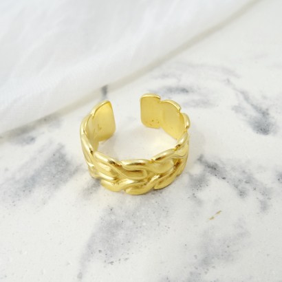 Δαχτυλίδι με σχέδιο αλυσίδα σε χρυσό χρώμα
