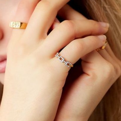Γυναικείο δαχτυλίδι ατσάλι με σχέδιο αλυσίδα