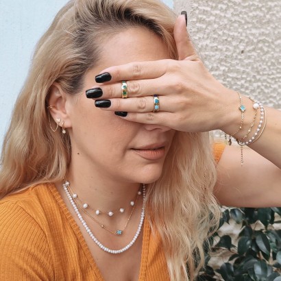 Δαχτυλίδι από ατσάλι με διακοσμητικά αστεράκια