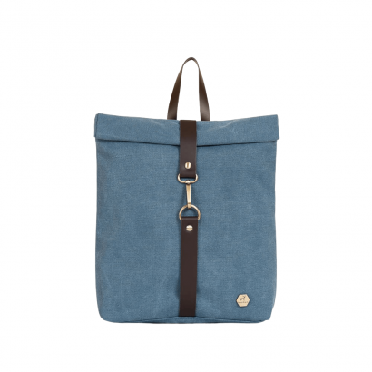 Τσάντα πλάτης mini rolltop σε μπλε χρώμα