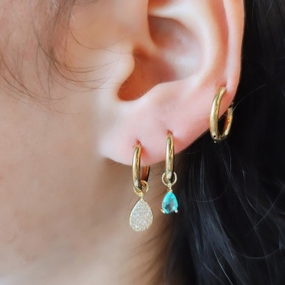 Set of 3 steel earrings with drops