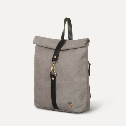 Τσάντα πλάτης mini rolltop σε γκρι χρώμα