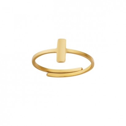 Δαχτυλίδι ατσάλι με γεωμετρικό σχήμα σε χρυσό