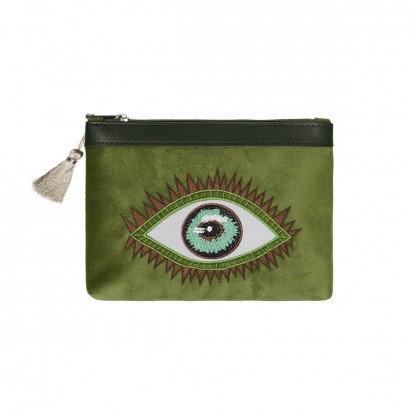 Τσαντάκι με σχέδιο μάτι σε πράσινο χρώμα