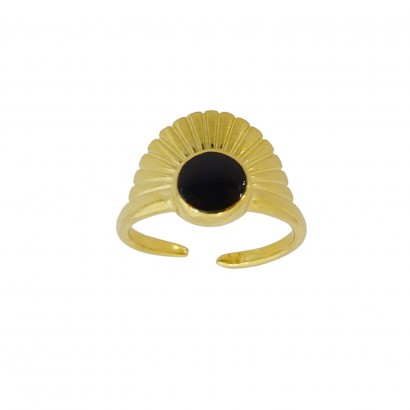 Δαχτυλίδι ανατέλλων ήλιος σε μαύρο χρώμα