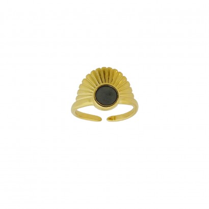 Rising sun ring in navy blue color
