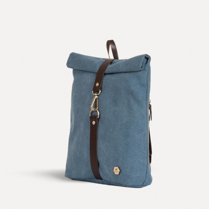 Τσάντα πλάτης mini rolltop σε μπλε χρώμα