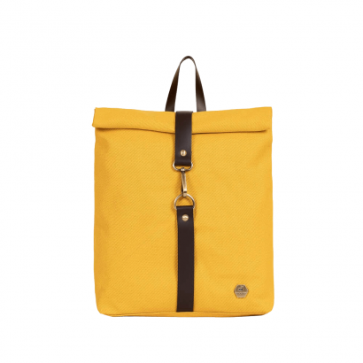 Τσάντα πλάτης mini rolltop σε έντονο κίτρινο χρώμα