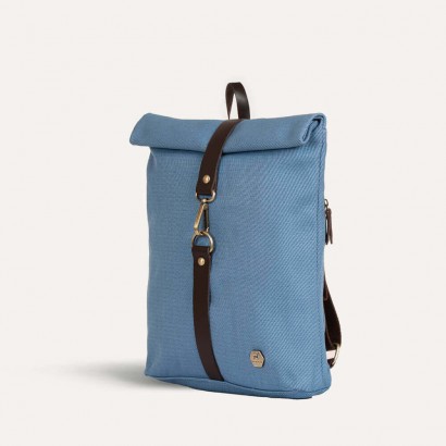 Τσάντα πλάτης mini rolltop σε γαλάζιο χρώμα