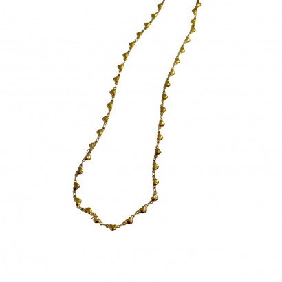 Gold plated stainless steel waist chain with heart design