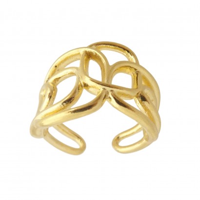 Δαχτυλίδι με γεωμετρικά σχέδια σε χρυσό χρώμα
