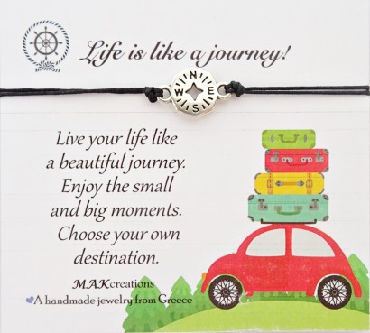 Χειροποίητο βραχιόλι ευχών Life is like a journey
