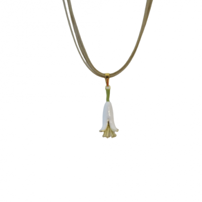 Handmade enamel lily necklaces