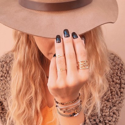 Γυναικείο ανοιγόμενο δαχτυλίδι ατσάλι με μοτίφ κύκλο
