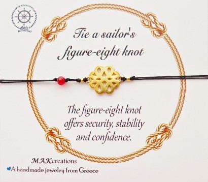 Χειροποίητο βραχιόλι ευχών Tie a sailors knot