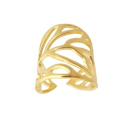 Δαχτυλίδι με μοντέρνο σχέδιο σε χρυσό χρώμα