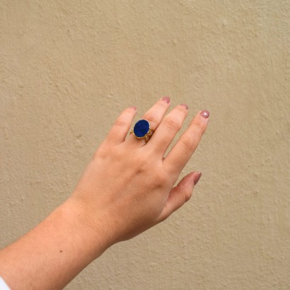 Δαχτυλίδι με φυσική πέτρα lapis lazuli
