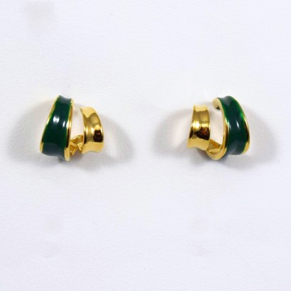 Καρφωτά σκουλαρίκια σε αποχρώσεις του πράσινου και του χρυσού