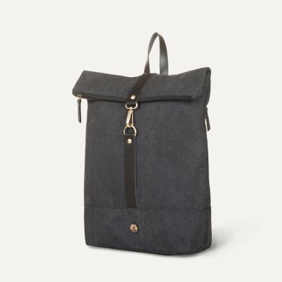 Τσάντα πλάτης rolltop σε μαύρο χρώμα